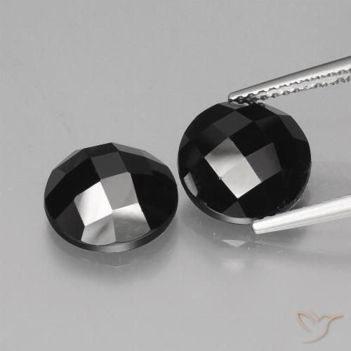 8.64ctw Natural Preto Espinélio, Redondo, Opaco
