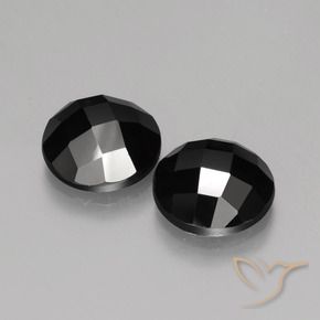 Pedras preciosas de Espinélio Preto natural de 8.64 ct, Redondo, Opaco