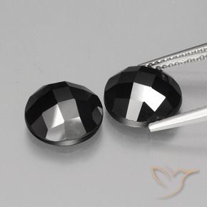 Pedras preciosas de Espinélio Preto natural de 8.64 ct, Redondo, Opaco
