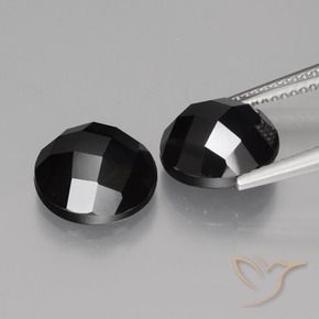 Pedras preciosas de Espinélio Preto natural de 8.89 ct, Redondo, Opaco