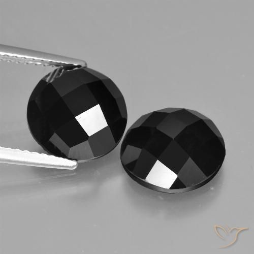 8.24ctw Natural Preto Espinélio, Redondo, Opaco