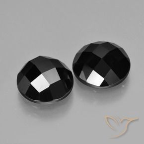 Pedras preciosas de Espinélio Preto natural de 8.24 ct, Redondo, Opaco