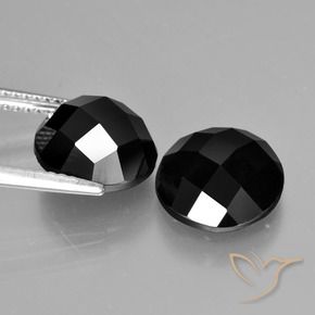 Pedras preciosas de Espinélio Preto natural de 8.24 ct, Redondo, Opaco
