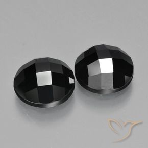 Pedras preciosas de Espinélio Preto natural de 9.18 ct, Redondo, Opaco