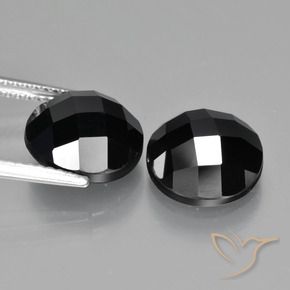 Pedras preciosas de Espinélio Preto natural de 9.18 ct, Redondo, Opaco