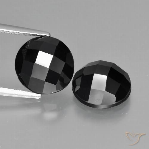 8.68ctw Natural Preto Espinélio, Redondo, Opaco