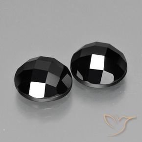 Pedras preciosas de Espinélio Preto natural de 8.68 ct, Redondo, Opaco