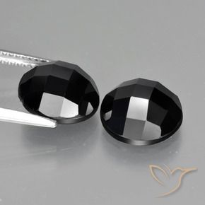 Pedras preciosas de Espinélio Preto natural de 8.68 ct, Redondo, Opaco