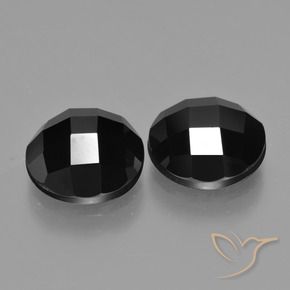 Pedras preciosas de Espinélio Preto natural de 9.30 ct, Redondo, Opaco