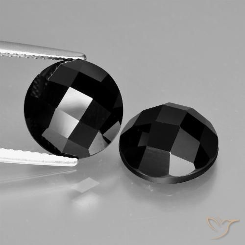 8.86ctw Natural Preto Espinélio, Redondo, Opaco
