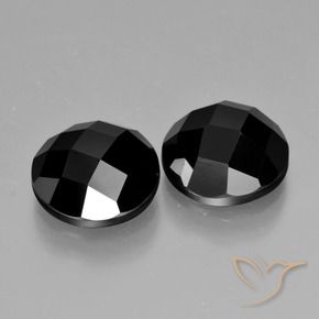 Pedras preciosas de Espinélio Preto natural de 8.86 ct, Redondo, Opaco