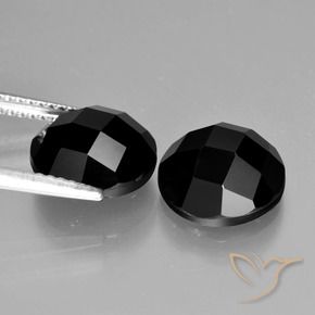 Pedras preciosas de Espinélio Preto natural de 8.86 ct, Redondo, Opaco