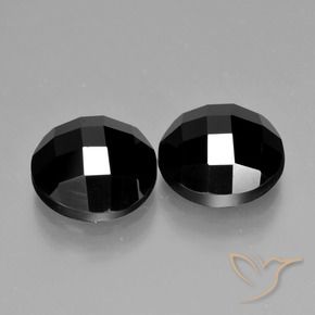 Pedras preciosas de Espinélio Preto natural de 9.17 ct, Redondo, Opaco