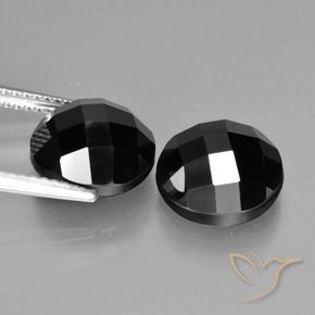 Pedras preciosas de Espinélio Preto natural de 9.17 ct, Redondo, Opaco