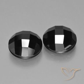 Pedras preciosas de Espinélio Preto natural de 8.64 ct, Redondo, Opaco