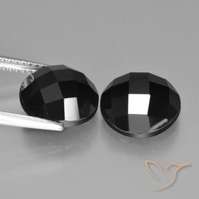 Pedras preciosas de Espinélio Preto natural de 8.64 ct, Redondo, Opaco