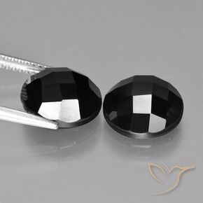 Pedras preciosas de espinélio preto natural de 8,31 ct, corte redondo, opaco
