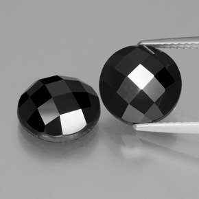 Pedras preciosas de espinélio preto natural de 9,05 ct, corte redondo, opaco