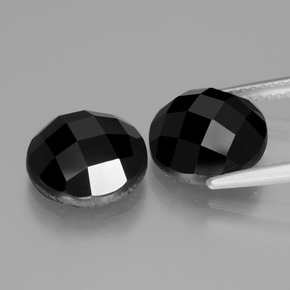 Pedras preciosas de espinélio preto natural de 9,05 ct, corte redondo, opaco