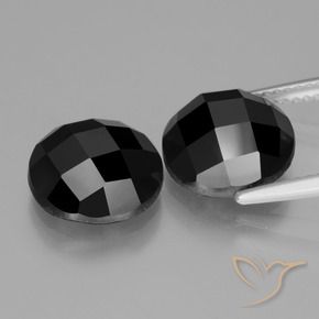 Pedras preciosas de Espinélio Preto natural de 8.93 ct, Redondo, Opaco