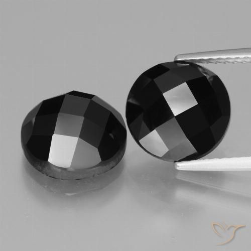 9.51ctw Natural Preto Espinélio, Redondo, Opaco