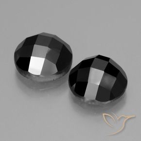Pedras preciosas de Espinélio Preto natural de 9.51 ct, Redondo, Opaco
