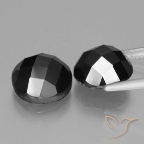 Pedras preciosas de Espinélio Preto natural de 9.51 ct, Redondo, Opaco