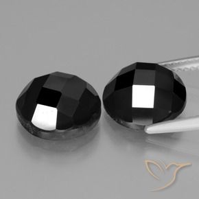 Pedras preciosas de Espinélio Preto natural de 9.59 ct, Redondo, Opaco