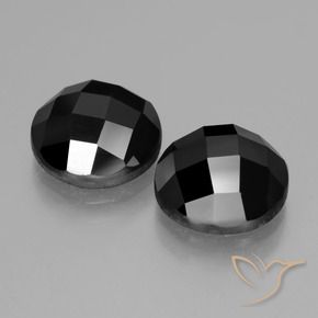 Pedras preciosas de Espinélio Preto natural de 9.64 ct, Redondo, Opaco