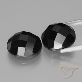 Pedras preciosas de Espinélio Preto natural de 9.64 ct, Redondo, Opaco