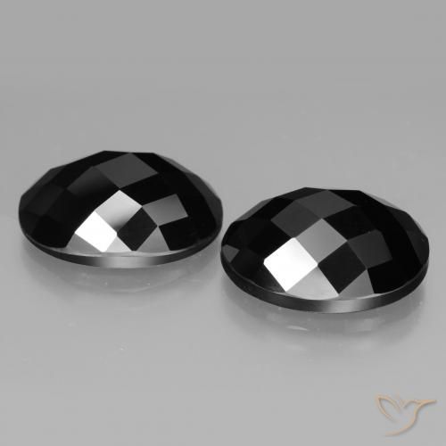 Pedras preciosas de Espinélio Preto natural de 22.46 ct, oval, Opaco
