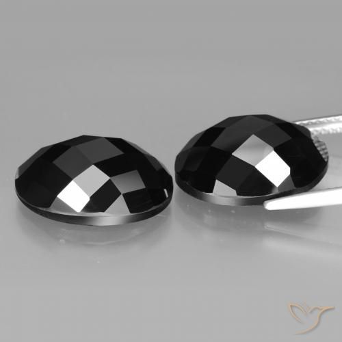 Pedras preciosas de Espinélio Preto natural de 22.46 ct, oval, Opaco