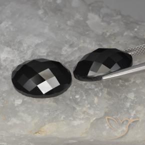 Pedras preciosas de Espinélio Preto natural de 23.18 ct, oval, Opaco