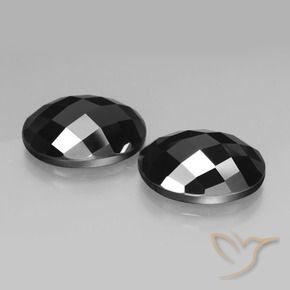Pedras preciosas de Espinélio Preto natural de 21.23 ct, oval, Opaco