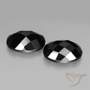 Pedras preciosas de Espinélio Preto natural de 19.41 ct, oval, Opaco