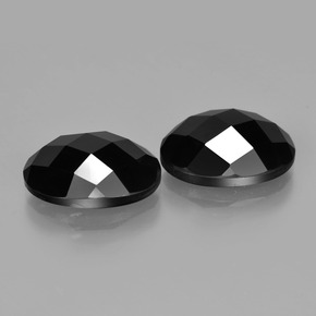 Pedras preciosas de Espinélio Preto natural de 14.37 ct, Corte Oval, Opaco