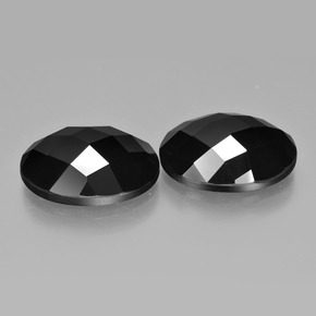 Pedras preciosas de espinélio preto natural de 20,26 ct, corte oval, opaco