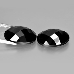 Pedras preciosas de espinélio preto natural de 20,26 ct, corte oval, opaco