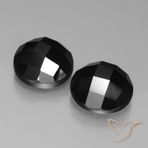 Pedras preciosas de Espinélio Preto natural de 9.58 ct, Redondo, Opaco