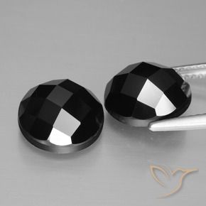 Pedras preciosas de Espinélio Preto natural de 9.58 ct, Redondo, Opaco