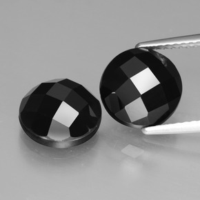 Pedras preciosas de espinélio preto natural de 6,98 ct, corte redondo, opaco