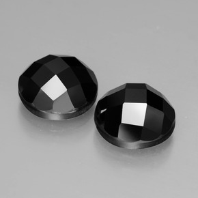 Pedras preciosas de espinélio preto natural de 6,98 ct, corte redondo, opaco