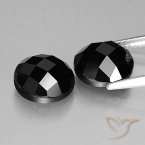 Pedras preciosas de Espinélio Preto natural de 7.01 ct, Redondo, Opaco