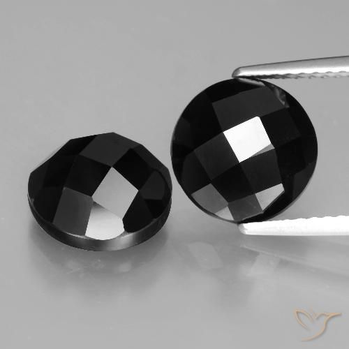 7.77ctw Natural Preto Espinélio, Redondo, Opaco