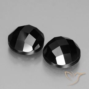 Pedras preciosas de Espinélio Preto natural de 7.77 ct, Redondo, Opaco