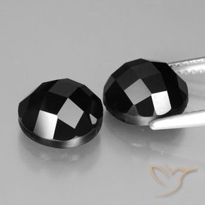 Pedras preciosas de Espinélio Preto natural de 7.77 ct, Redondo, Opaco