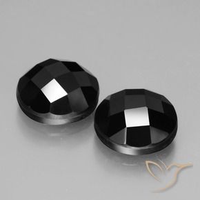 Pedras preciosas de Espinélio Preto natural de 6.91 ct, Redondo, Opaco