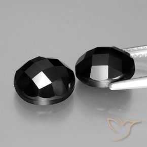 Pedras preciosas de Espinélio Preto natural de 6.91 ct, Redondo, Opaco