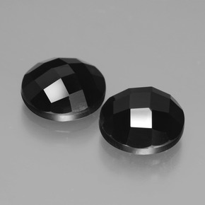 Pedras preciosas de espinélio preto natural de 6,40 ct, corte redondo, opaco