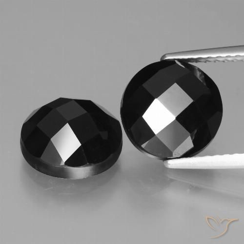 7.44ctw Natural Preto Espinélio, Redondo, Opaco
